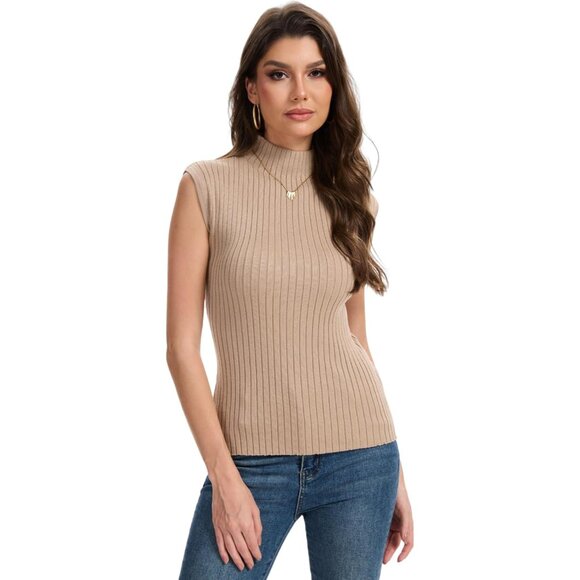 Sleeveless Knit Vest for Women Cotton Blend Slim Fit Everyday Fashion - Picture 6 of 7